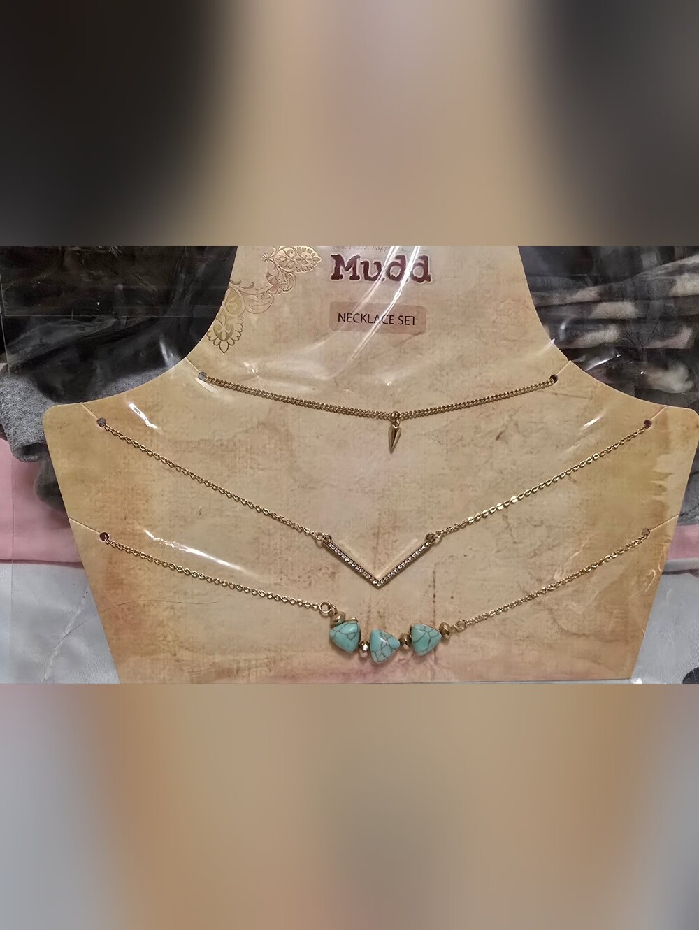 Kohl's Gold-Tone Layered Necklace Set with Turquoise Beads